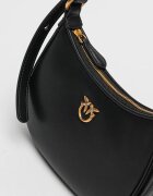Pinko Кожена чанта за рамо Half Moon Черен