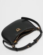 Pinko Кожена чанта за рамо Half Moon Черен