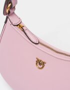 Pinko Кожена чанта за рамо Half Moon Пастелнорозов