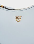 Pinko Кожена чанта за рамо Half Moon Светлосин
