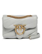 Pinko Ватирана кожена crossbody чанта Love Baby Puff Светло сив