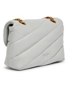 Pinko Ватирана кожена crossbody чанта Love Baby Puff Светло сив
