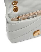Pinko Ватирана кожена crossbody чанта Love Baby Puff Светло сив