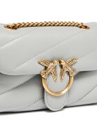 Pinko Ватирана кожена crossbody чанта Love Baby Puff Светло сив