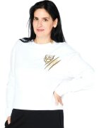 Plein Sport Bluza de trening cu detaliu logo - Бял