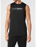 Plein Sport Тениска без ръкави с лого - Черен