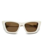 Polaroid Слънчеви очила Cat-Eye с поляризация Мръснобял