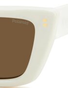 Polaroid Слънчеви очила Cat-Eye с поляризация Мръснобял