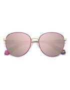 Polaroid Унисекс кръгли поляризирани слънчеви очила 46745 Златист/Фуксия