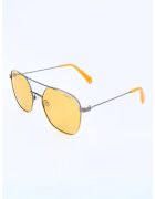 Polaroid Унисекс слънчеви очила Aviator с поляризация - Жълт/Сребрист