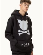 PORC Унисекс худи с лого - Черен/Пепеляво сиво