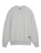 Puma Баскетболен суитшърт Cherry on Top с овално деколте и надпис - Светло сив/Прашно синьо/Бял