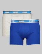 Puma Боксерки с лого на талията - 3 чифта Аленочервен/Светлосив меланж