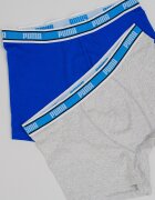 Puma Боксерки с лого на талията - 3 чифта Аленочервен/Светлосив меланж
