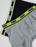 Puma Боксерки с лого на талията - 3 чифта Черен/Светло сив
