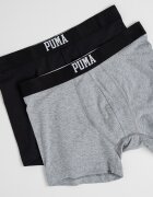 Puma Боксерки с памук - 2 чифта Черен/Светлосив меланж