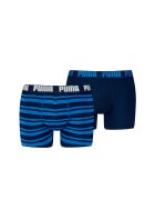 Puma Десенирани боксерки с памук - 2 чифта Кралско Синьо/Тъмносин