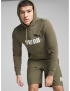 Puma Худи с джоб кенгуру - Бял/Черен/Каки