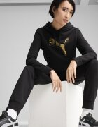 Puma Худи с джоб кенгуру и лого Златист/Черен