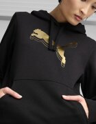 Puma Худи с джоб кенгуру и лого Златист/Черен