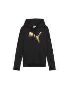 Puma Худи с джоб кенгуру и лого Златист/Черен
