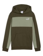 Puma Худи с джоб кенгуру и цветен блок - Тъмно каки/Зелени аспержи
