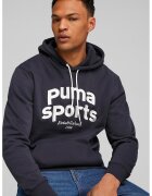 Puma Худи с памук с бродирано лого - Бял/Тъмносин