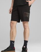Puma Къс панталон с памук с лого Черен