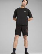 Puma Къс панталон с памук с лого Черен