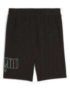 Puma Къс панталон с памук с лого Черен