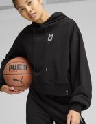 Puma Късо баскетболно худи Pivot с лого Бял/Черен
