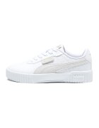 Puma Кожени спортни обувки Carina 2.0 Logobsession с велур - Бял/Мръснобял