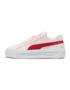 Puma Кожени спортни обувки Smash с еко кожа - Червен/Праскова