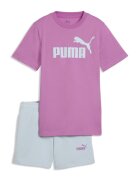 Puma Памучна тениска и къс панталон - 2 части Бял/Светлорозов/Бледо синьо
