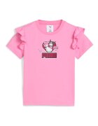Puma Памучна тениска с овално деколте и дипли Бял/Малина/Пастелнорозов