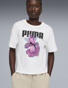 Puma Памучна тениска с шарка Бял/Черен/Фанданго розово