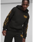 Puma Памучно худи Caution с шарка - Черен/Оранжев