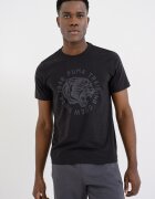 Puma Слим фитнес тениска с графична шарка и лого Сив/Черен