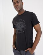 Puma Слим фитнес тениска с графична шарка и лого Сив/Черен