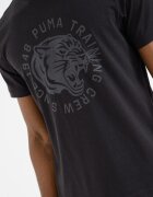 Puma Слим фитнес тениска с графична шарка и лого Сив/Черен