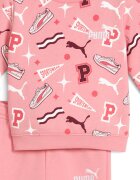 Puma Спортен екип с лого и графика Праскова