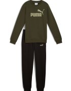 Puma Спортен екип с памук с лого - Тъмнозелен/Тъмно