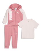 Puma Спортен екип с цип и тениска с лого - 3 части Розово/Бледо розово