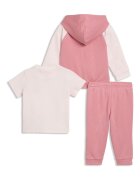 Puma Спортен екип с цип и тениска с лого - 3 части Розово/Бледо розово