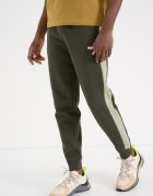 Puma Спортен панталон със странични контрастни ленти Каки
