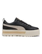 Puma Спортни обувки Mayze с велур и равна платформа Черен/Светло кафяво