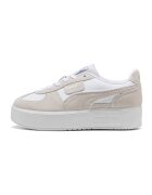 Puma Спортни обувки Palermo Elevata от кожа и велур с равна платформа - Бял/Светло кафяво
