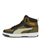 Puma Спортни обувки Rebound Joy от еко кожа - Черен/Оранжев/Маслинено зелено