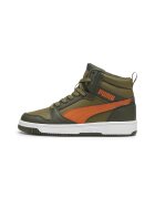Puma Спортни обувки Rebound от еко кожа - Оранжев/Маслинено зелено