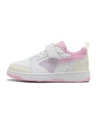 Puma Спортни обувки Rebound V6 от еко кожа с велкро - Пастелнорозов/Бял